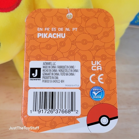 Jazwares Pokemon Pikachu w/ Pumpkin 8" Halloween Video Game Collectible Plush - Picture 11 of 11